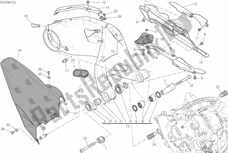 Wszystkie części do Forcellone Posteriore Ducati Superbike 1199 Panigale Superleggera USA 2014